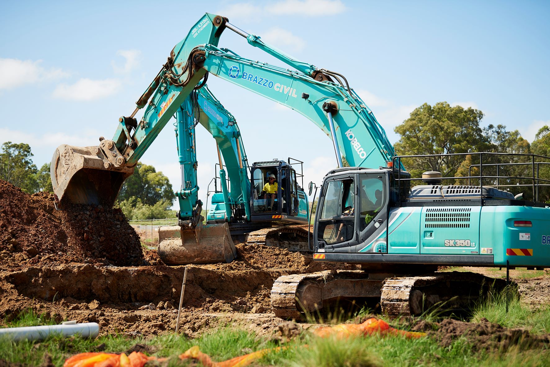 Brazzo Civil excavators working on site